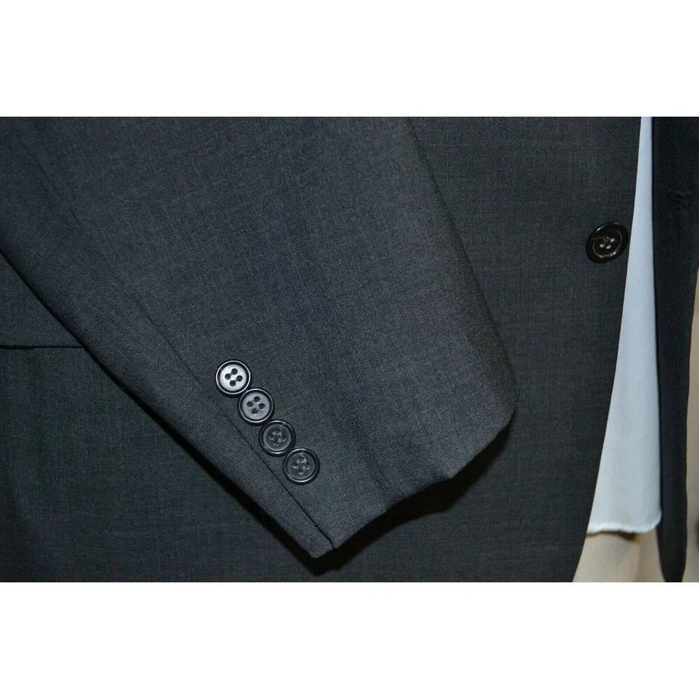 Brooks Brothers Brooksease Wool Blazer Dark Charcoal Gray Sport Coat Sz 44R USA‎
